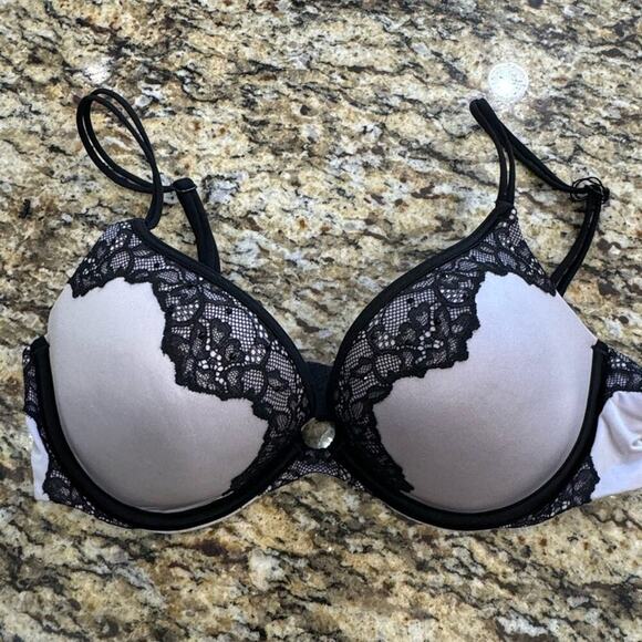 VICTORIA’S SECRET Very sexy push up bra gray stain with black lace size 34C - Picture 5 of 5